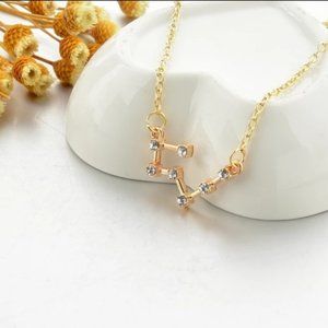 NEW Gold Taurus Crystal Constellation Adustable Necklace